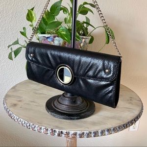 White House Black Market Faux Reptile Clutch Handbag